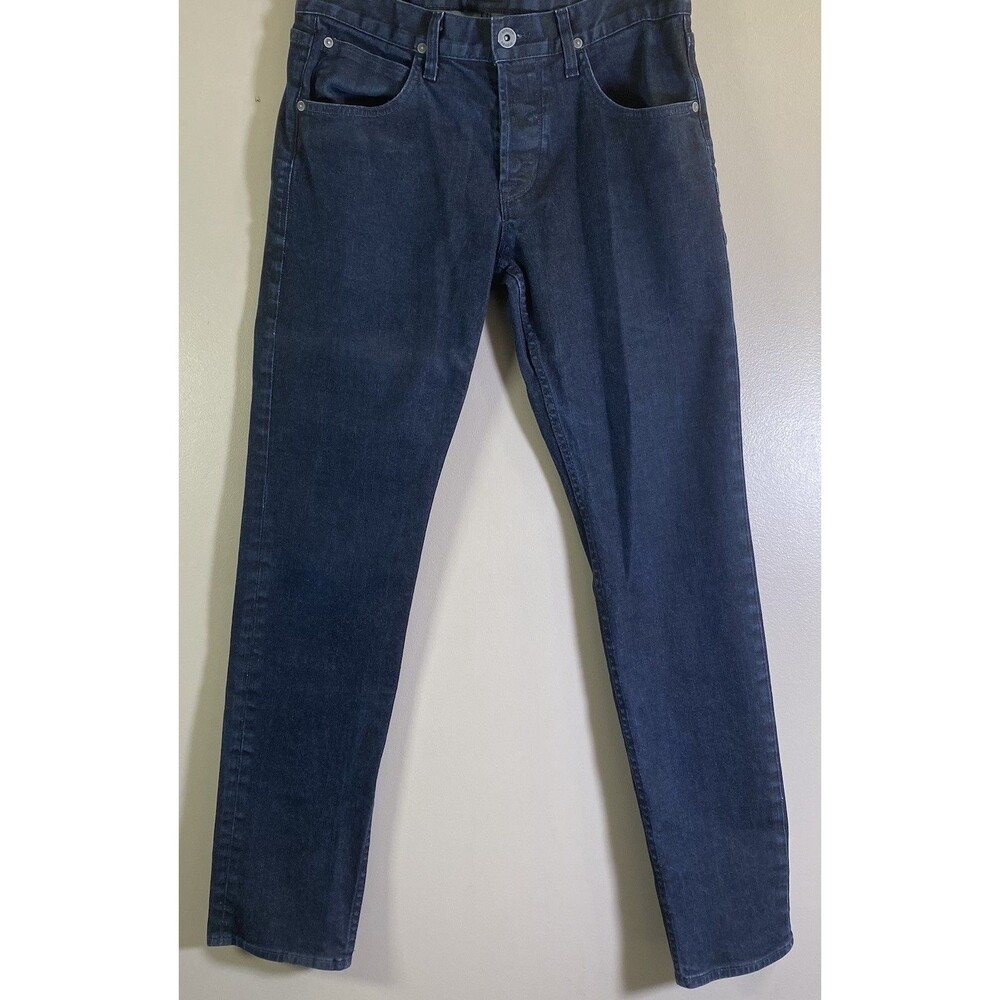 Hudson Blake Slim Straight Jeans Mens 32x32 Blue Button Fly Stretch Denim